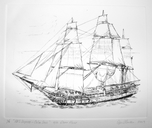 drawing of HMS Surprise